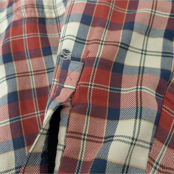 LL Bean Shacket Mens Size Medium Blue Cotton Plaid Fleece Lined Traditional Fit - Picture 9 of 13
